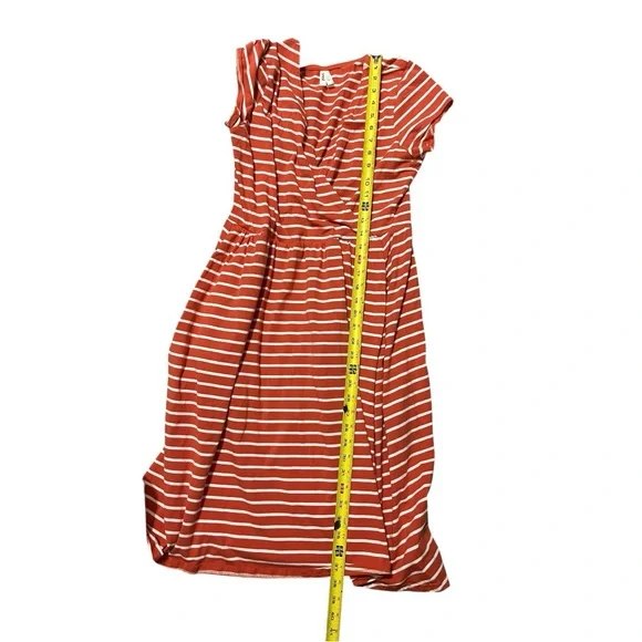 Pact Organic Fit & Flare Striped Crossover Dress - Picture 8 of 8